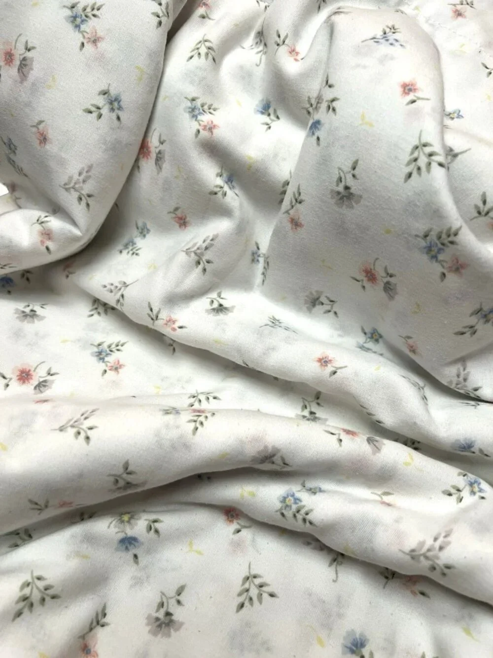 WESTPOINT STEVENS Double Flat Sheet Mini Floral Pastel Cotton Poly 78